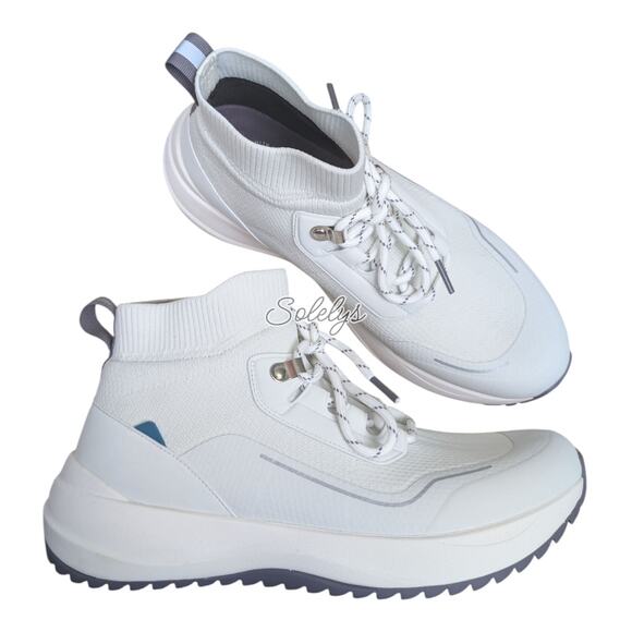 Vessi Stormburst High Womens 10 White Granite Waterproof Knit Sneaker Boot - Picture 1 of 11